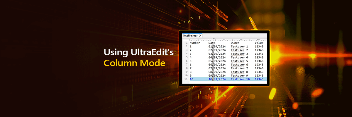 Practical use of UltraEdit’s powerful Column Mode