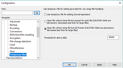 Set a Large File Threshold for the XML Manager
