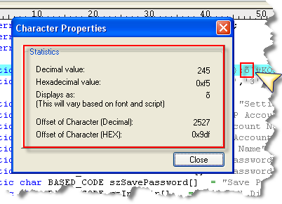 char_properties Writing a Macro<br />