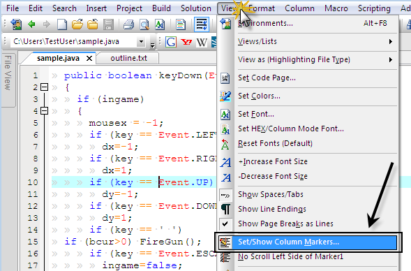 column_markers2 Writing a Macro<br />