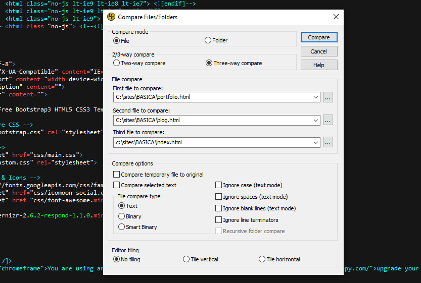 compare_files_dialog (1) Writing a Macro<br />