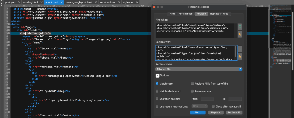Unparalleled search in or across files