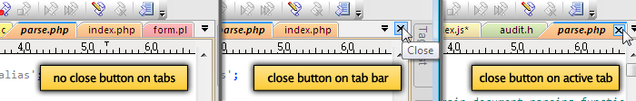 Close button options
