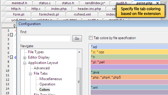 File Color options