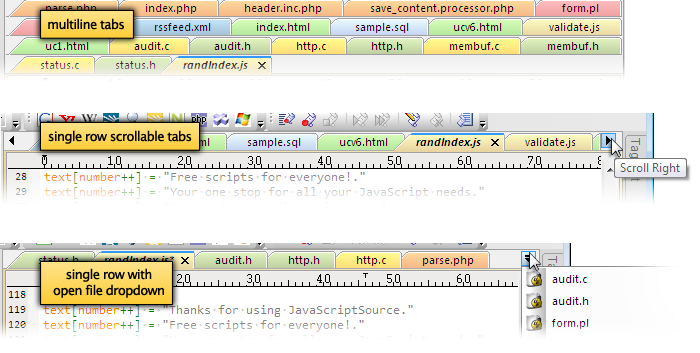 Tab Options