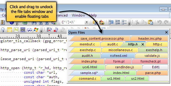 Enable Floating Tabs