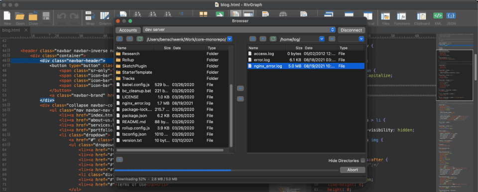 Integrated FTP client