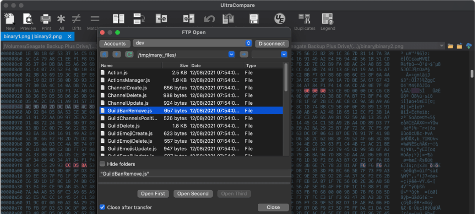 Powerful FTP functionality