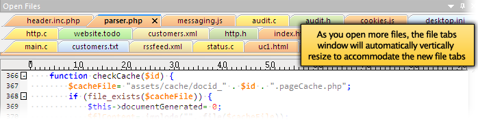 Auto Resized File Tabs to Fit