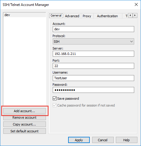ssh2 Add/Create an Account<br />