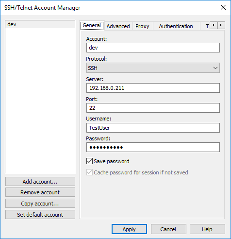 SSH-Telnet Account Manager