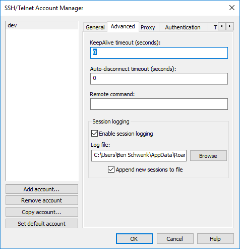 SSH-Telnet Account Manager Advanced