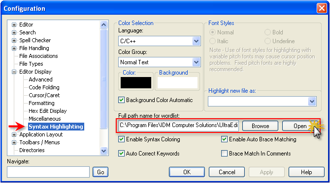 syn_highlight_dialog Writing a Macro<br />